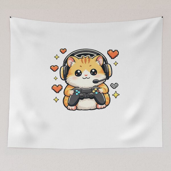 Item preview, Pro Gamer Hamster – Kawaii Illustration of a Pet Playing designed and sold by NextNoob485.
