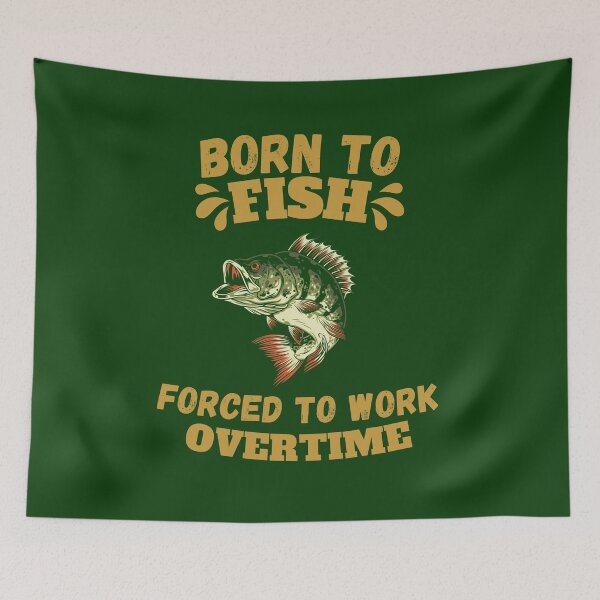 Item preview, Born To Fish Forced To Work Overtime Funny Fishing Shirt Fisherman Gift Vintage Bass Fishing Design designed and sold by Negisandeep studio.
