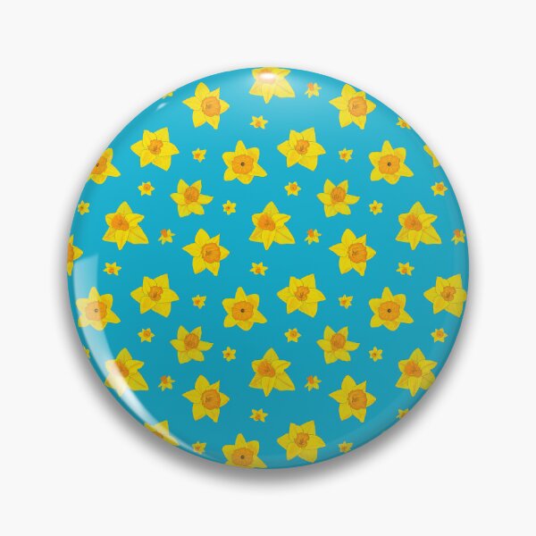Item preview, Daffodil pattern 2 with blue background designed and sold by Paintingsbyapeacock.