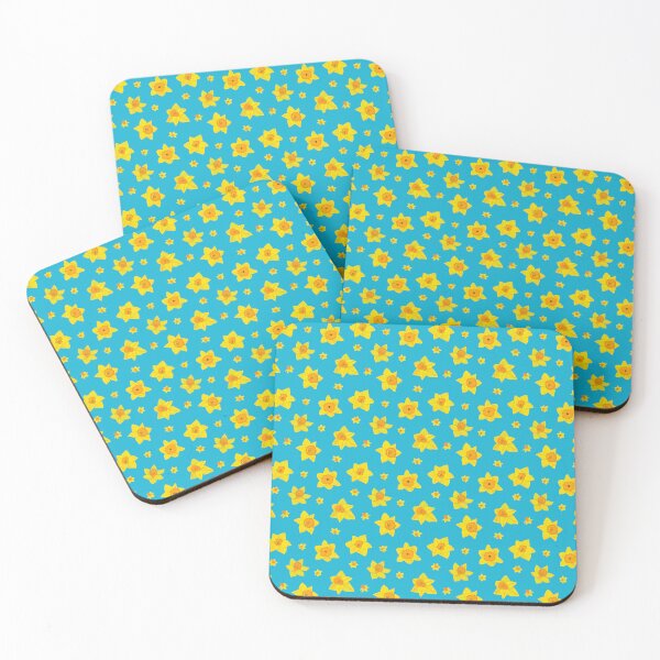 Item preview, Daffodil pattern 2 with blue background designed and sold by Paintingsbyapeacock.
