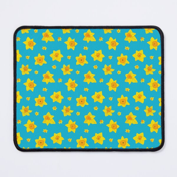 Item preview, Daffodil pattern 2 with blue background designed and sold by Paintingsbyapeacock.