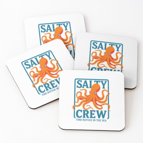 Item preview, Salty Crew Octopus — Vintage Nautical Sea Illustration | Find Refuge in the Sea Quote designed and sold by Colorful-Garden.