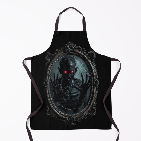 Item preview, Demon Mirror Reflection Horror Art (BLACK) designed and sold by MorbidDreams.