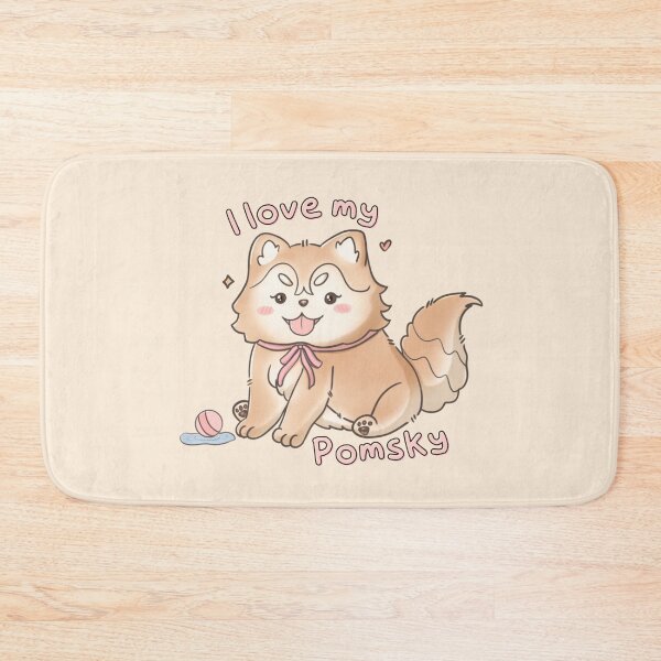 Item preview, I Love My Pomsky - Adorable Pomski Illustration designed and sold by ShyHomebodyClub.