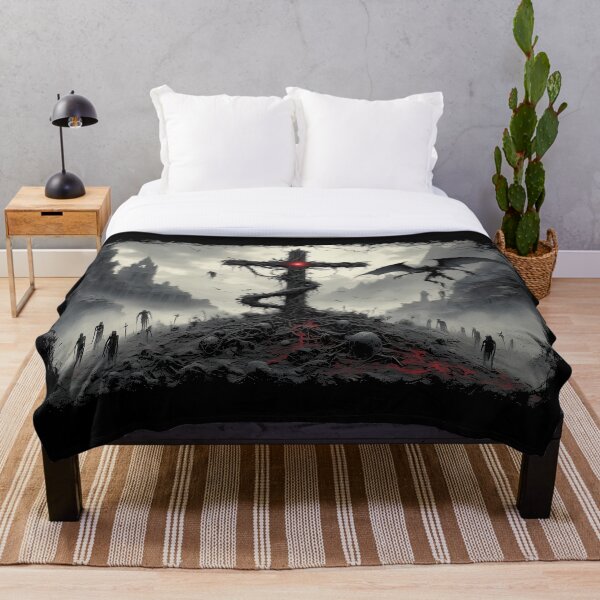 Item preview, Demon Crucifix Horror Art – Cursed Gothic Cross (BLACK) designed and sold by MorbidDreams.
