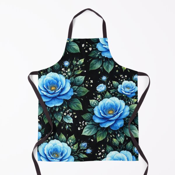 Item preview, Blue Rose Pattern on Black – Bold Floral Aesthetic Design designed and sold by AureliasDesignStudio.