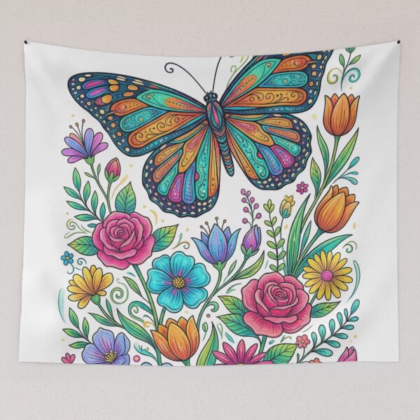 Item preview, Butterflies and flowers designed and sold by PP&RAINBOW SHOP.