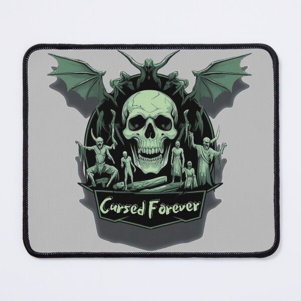 Item preview, Grayscale green gothic skull art designed and sold by HubiUrbanStudio.