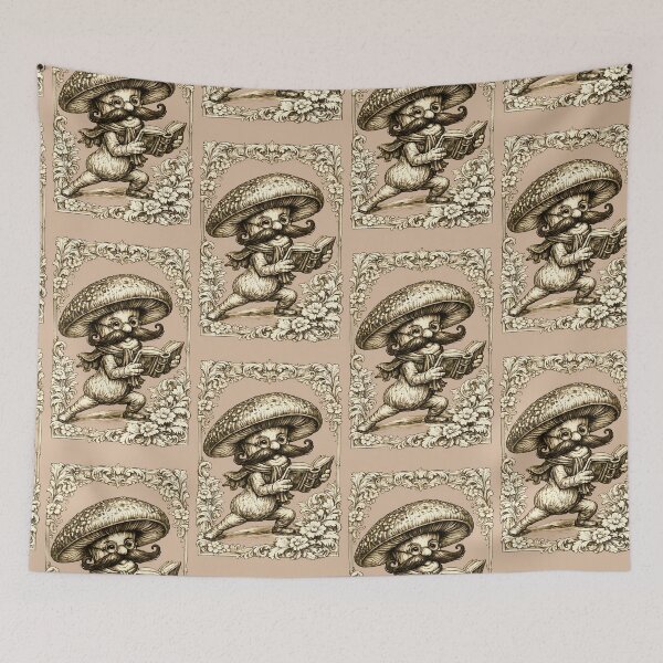 Item preview, Victorian Mushroom Scholar – Whimsical Vintage Reading Illustration designed and sold by Rawecz Studio.