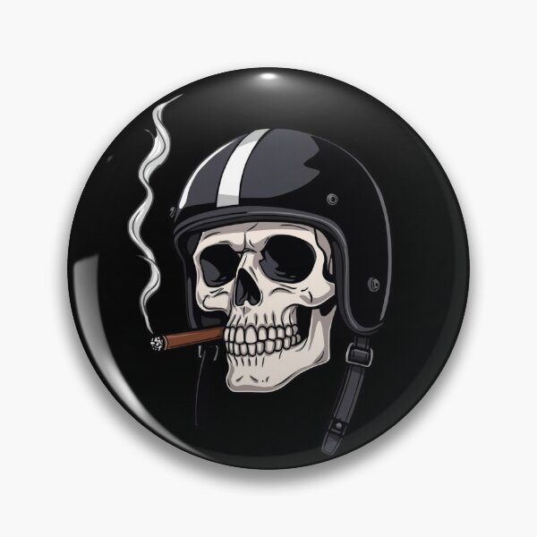 Item preview, Biker Skull Helmet Smoking Cigar Dark Rider Design designed and sold by Fradikal.