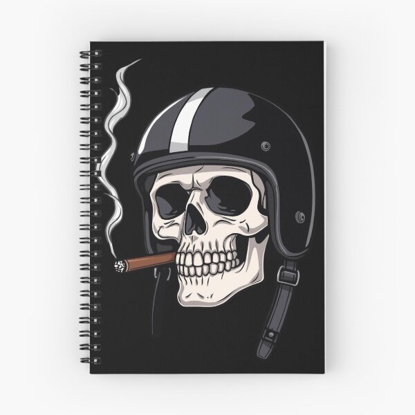 Item preview, Biker Skull Helmet Smoking Cigar Dark Rider Design designed and sold by Fradikal.