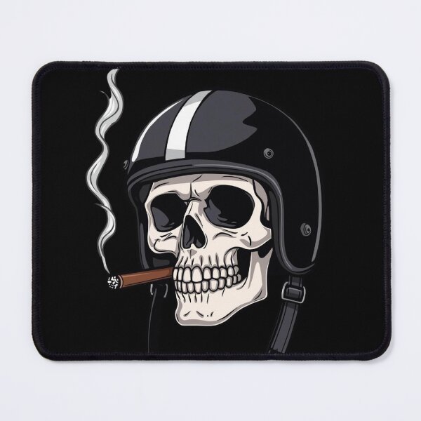 Item preview, Biker Skull Helmet Smoking Cigar Dark Rider Design designed and sold by Fradikal.