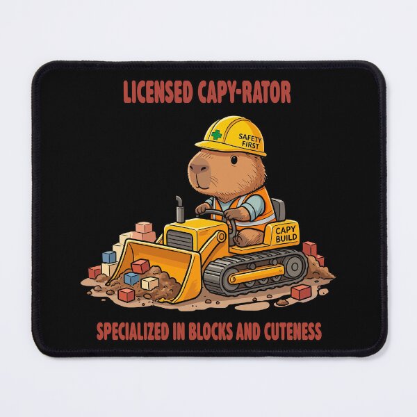Item preview, Hard-working worker, soft capybara. Professional block mover. designed and sold by Tiny-roar-studio.