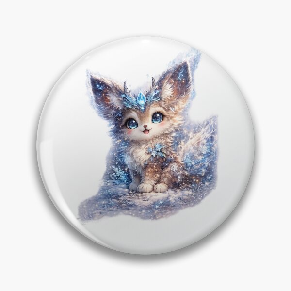 Item preview, Ice Yochi – Cute Winter Fox Fantasy Creature designed and sold by GeoWild Designs.
