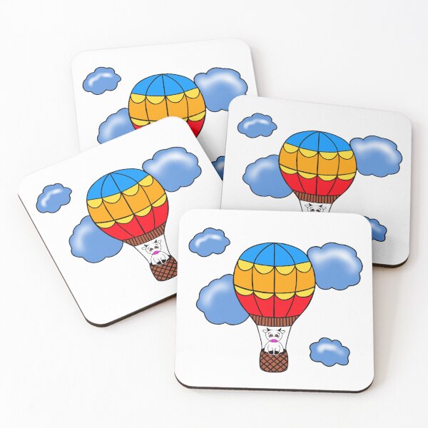 Item preview, Whimsical Cow In A Hot Air Balloon designed and sold by Sartoris Art.