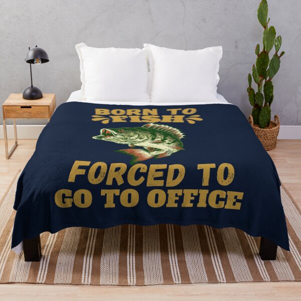 Item preview, Born To Fish Forced To Go To Office Funny Fishing Shirt Fisherman Gift Vintage Bass Fishing Design designed and sold by Negisandeep studio.