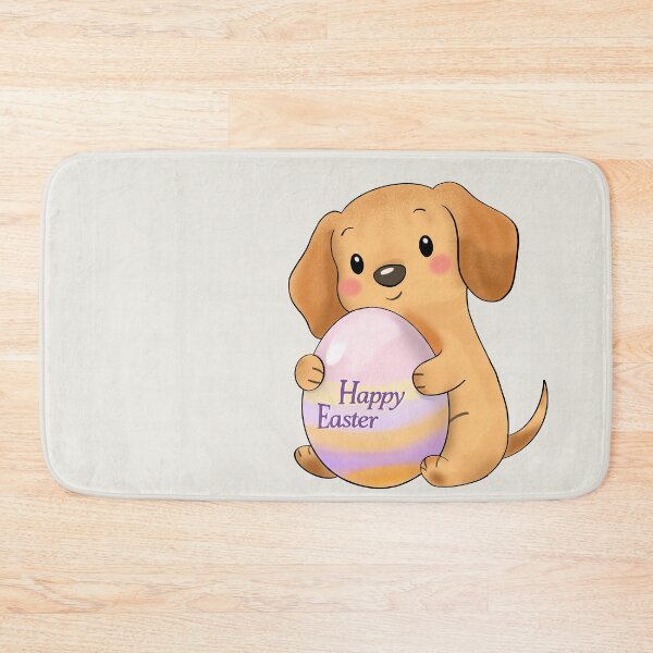 Item preview, Happy Easter Dachshund Hugging Giant Pastel Egg designed and sold by iPrintPaws.