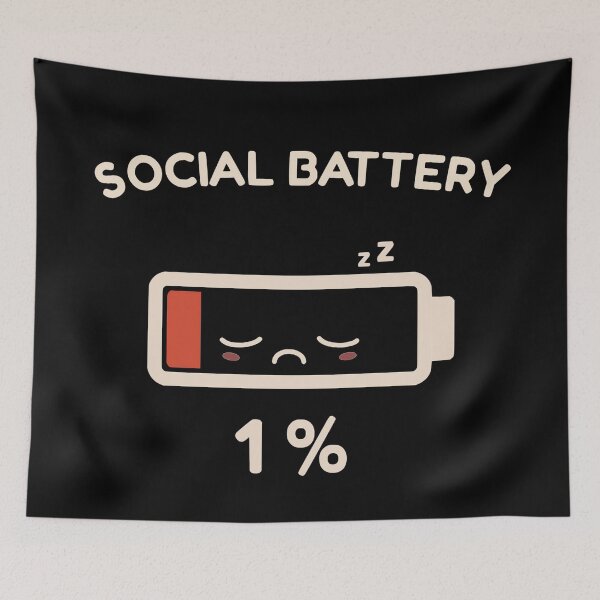 Item preview, Social Battery 1% designed and sold by dreamtravel.