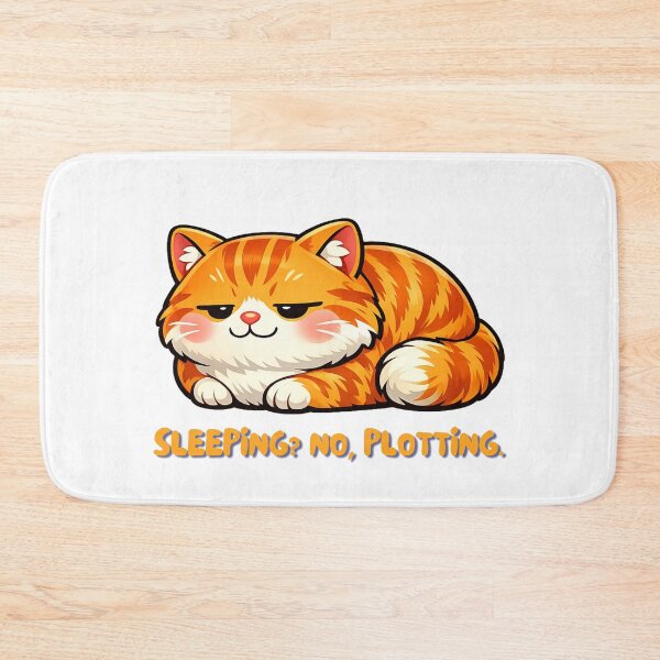 Item preview, Sleeping? No, Plotting Cute Orange Cat Meme Sticker designed and sold by simpleyetcanva.