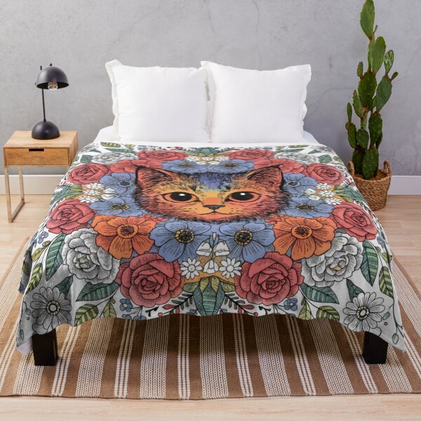 Item preview, Floral Mandala Art cat – Intricate Flower Mandala Design designed and sold by Anime9122.