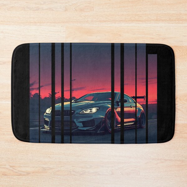 Item preview, B.W M6 sideways cyberpunk neon city, high contrast colors, cinematic lighting, bold vector illustration 22 designed and sold by Neon G.