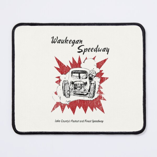Item preview, Waukegan Speedway, Lake County's Fastest and Finest speedway - Aged print. designed and sold by retropetrol.