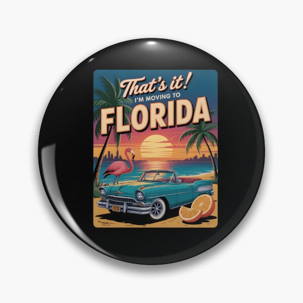 Item preview, That's It! I'm Moving To Florida: Funny Travel Humor Relocation, Retro Sunset Beach Flamingo designed and sold by NewaveBoutique.