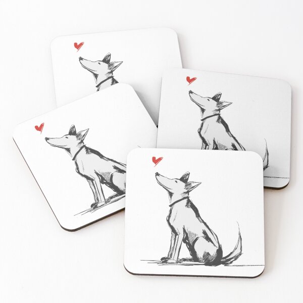 Item preview, Dog looks up with a heart above designed and sold by anytka.