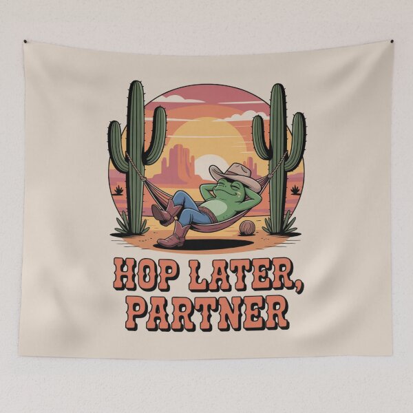 Item preview, lazy western frog - frog cowboy - kawaii frog - cute frog - funny frog - western frog - cowboy frog - sleepy frog - lazy frog - frog lover - cute cowboy - wild west humor - western humor designed and sold by JansenGS.
