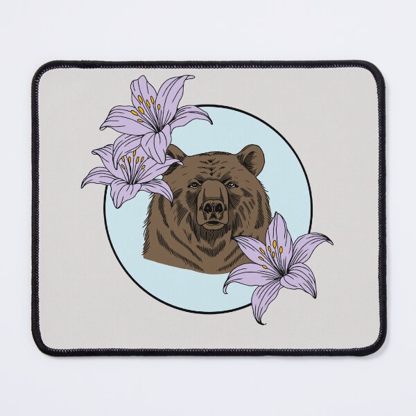 Item preview, Minimalistic bear with flowers designed and sold by Pamelarts.