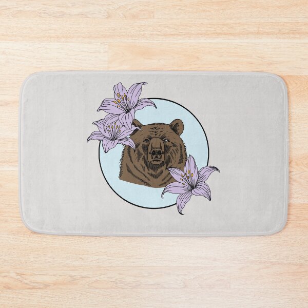 Item preview, Minimalistic bear with flowers designed and sold by Pamelarts.