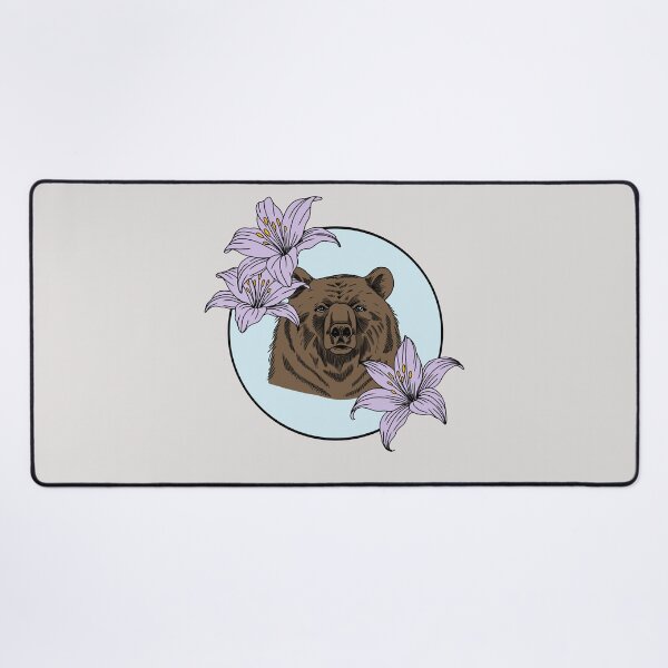 Item preview, Minimalistic bear with flowers designed and sold by Pamelarts.