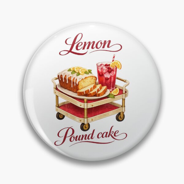 Item preview, Lemon Pound Cake & Cranberry Lemonade – Vintage Dessert Trolley Art designed and sold by Fabrifrank.
