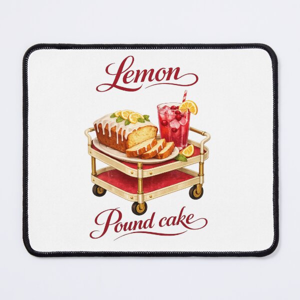 Item preview, Lemon Pound Cake & Cranberry Lemonade – Vintage Dessert Trolley Art designed and sold by Fabrifrank.