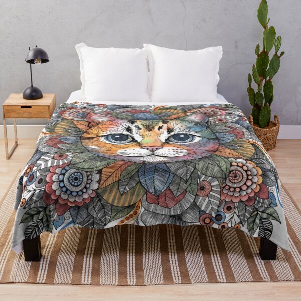Item preview, Floral Mandala Art cat – Intricate Flower Mandala Design designed and sold by Anime9122.