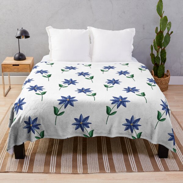 Item preview, Minimal Blue Floral Seamless Pattern With Elegant Simple Flowers designed and sold by EL-Lebedenko.