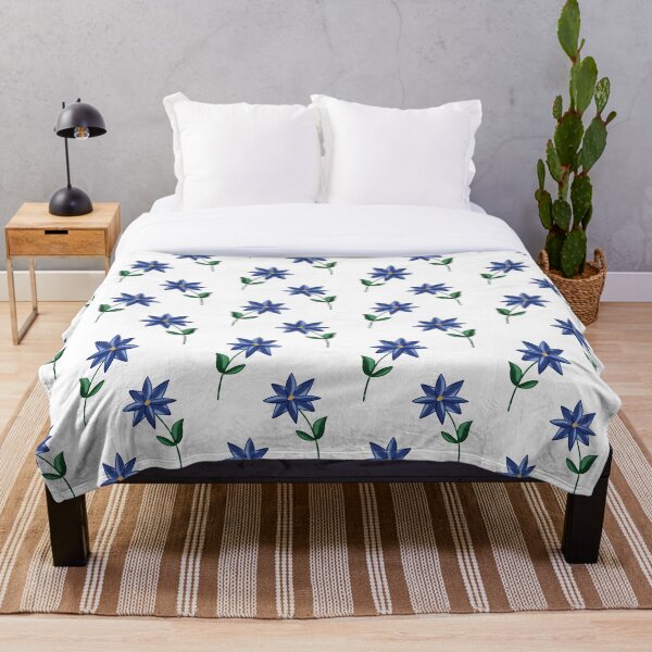 Item preview, Minimal Blue Floral Seamless Pattern With Elegant Simple Flowers designed and sold by EL-Lebedenko.