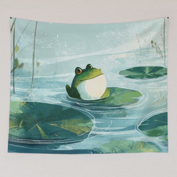 Item preview, Frog sits on lily pad in water designed and sold by anytka.