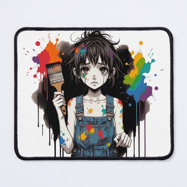 Item preview, Bleed Colors Crying Artist Girl Manga Anime Art Paintbrush Creative Soul Design designed and sold by AmazingEG.