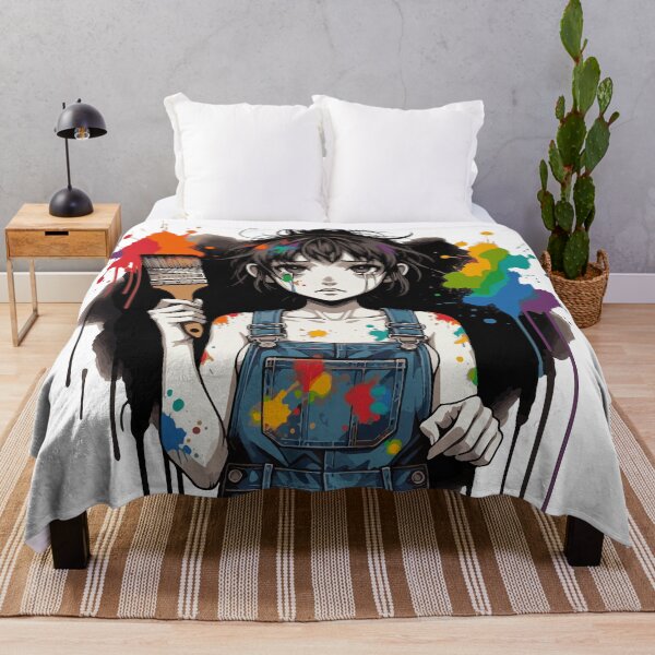 Item preview, Bleed Colors Crying Artist Girl Manga Anime Art Paintbrush Creative Soul Design designed and sold by AmazingEG.