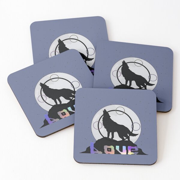 Item preview, Wolf Love Under the Moon – Lunar Howling Wolf Art designed and sold by Good Vibes .