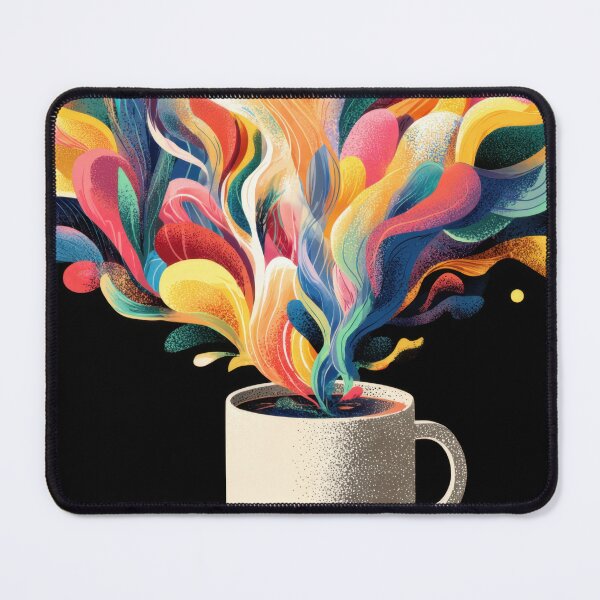 Item preview, Colorful steam rises from coffee cup designed and sold by anytka.