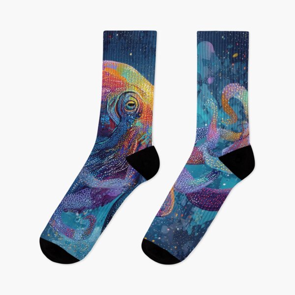 Item preview, Colorful octopus in a starry space designed and sold by anytka.