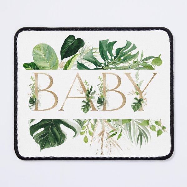 Item preview, Stylish Tropical Baby Typography with Gold Letters and Monstera Leaves | Elegant Botanical Nursery Design designed and sold by Marty Party .