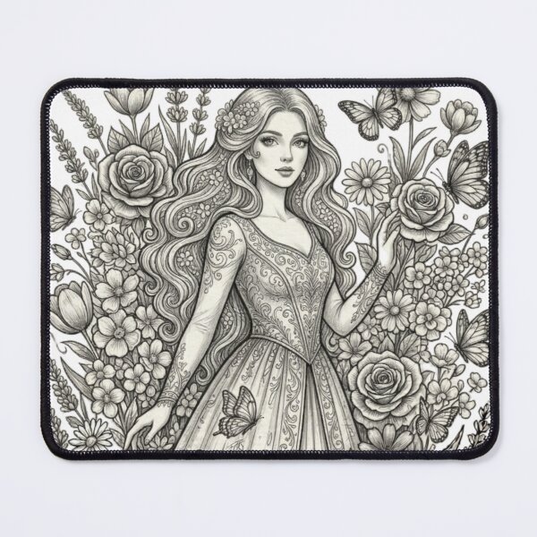 Item preview, A young woman in a flower garden designed and sold by PP&RAINBOW SHOP.
