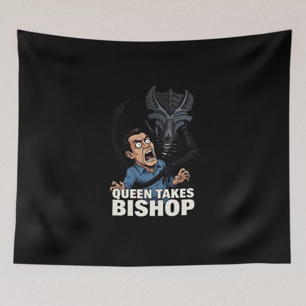 Item preview, Queen Takes Bishop: Alien Movie Chess Pun designed and sold by TshirtsOnline-.