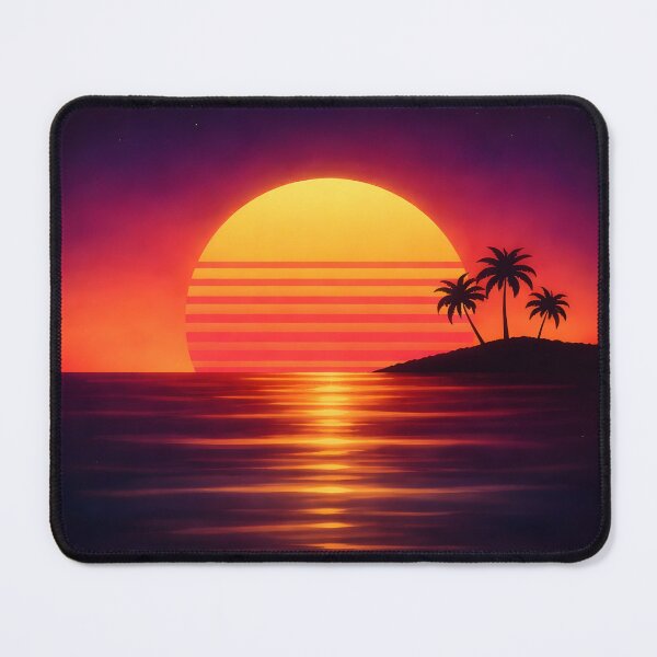 Item preview, Retro Synthwave Sunset | 1970s Lo-Fi Grain Minimalist Silhouette Wall Art designed and sold by Zaramodo.