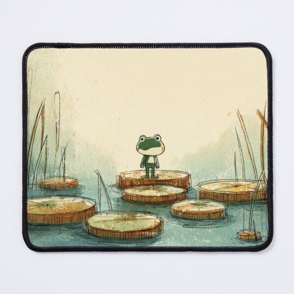 Item preview, Frog on lily pads in a pond designed and sold by anytka.