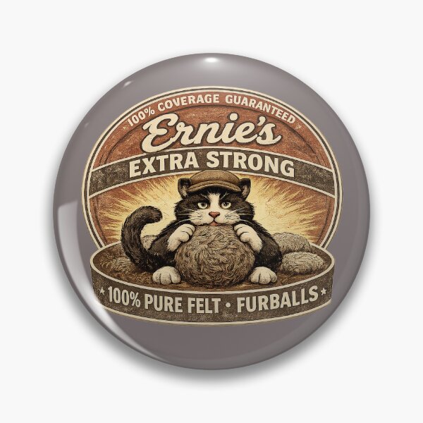Item preview, Ernie's Extra Strong Furballs - Funny Cat Product Design/Domestic Cat Chaos  designed and sold by Halejo68.
