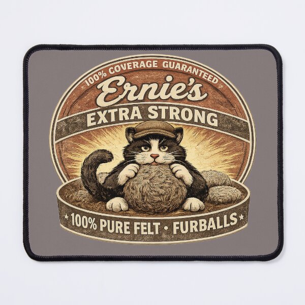 Item preview, Ernie's Extra Strong Furballs - Funny Cat Product Design/Domestic Cat Chaos designed and sold by Halejo68.